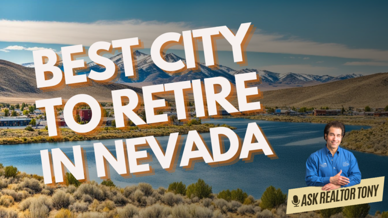 best city to retire in nevada. lake and mountain landscapte