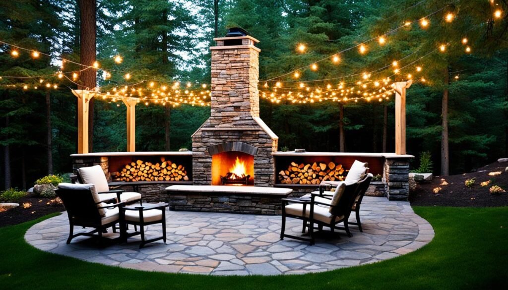 backyard fireplace ideas and design