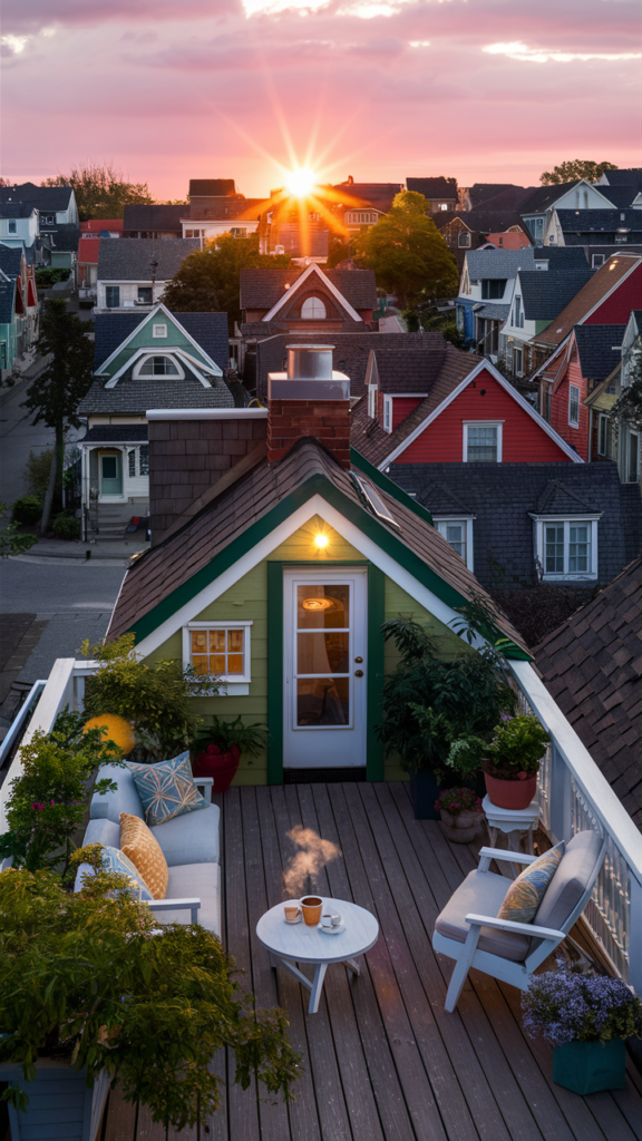 maximizing a small rooftop space for relaxing and entertaining