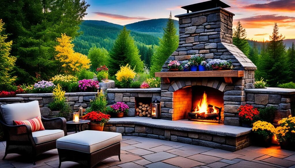 outdoor fireplace patio design ideas