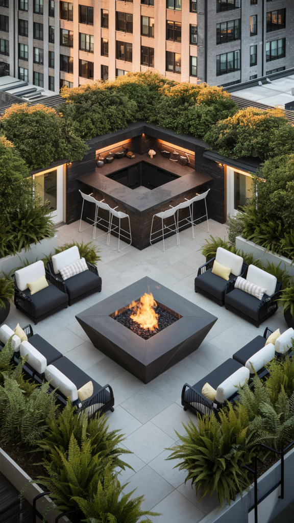 trendy rooftop deck layout for a modern home