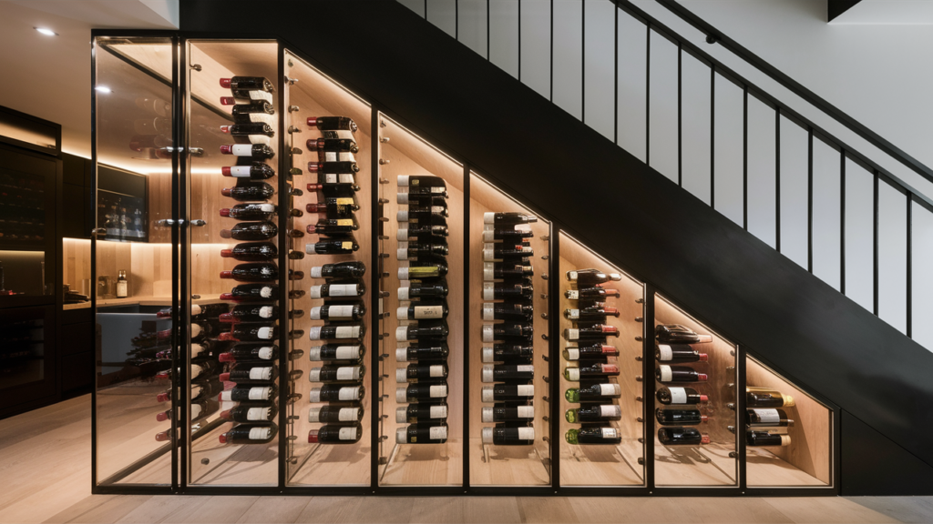 under stair case wine cellar