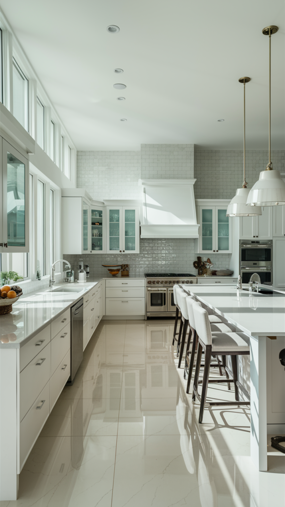 white open concept kitchen design