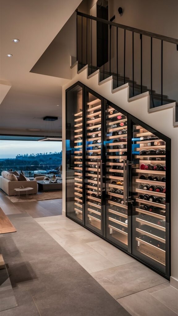 a modern wine cellar in a convenient and stylish location in your home