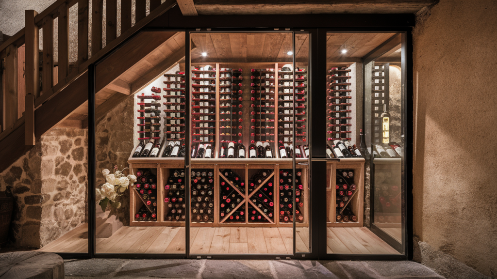 hidden wine cellar under the stairs