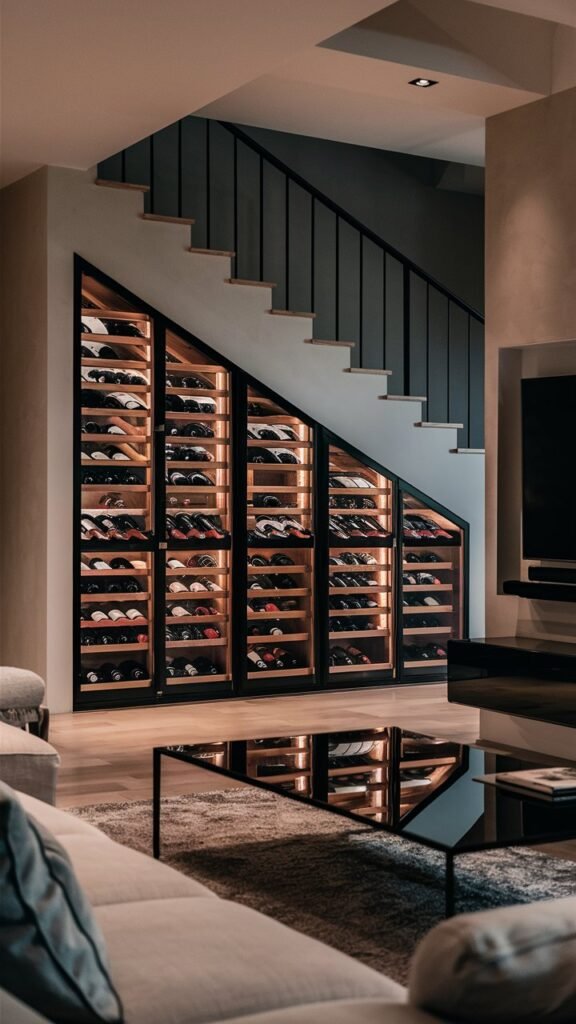 wine cellar in a modern living room