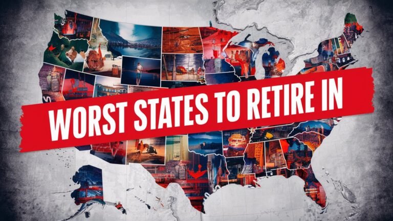 worst states to retire in the us. A vibrant map of the United States with contrasting colors